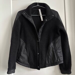 Lululemon Go Cozy Black Sherpa Fleece & Glyde Fabric Size 2 XS